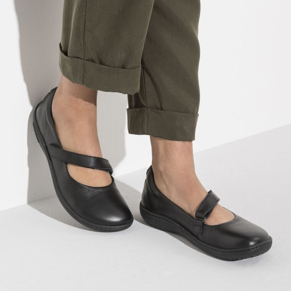 Birkenstock Lora Natural Leather Black (Mary Jane)